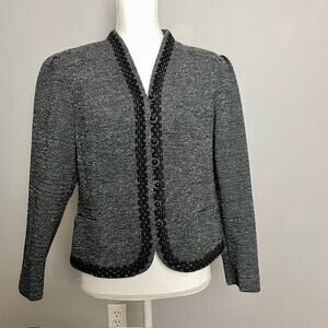 Vintage Tailored Vintage Tweed Jacket Embroidered Trim Academia 1960s 1970s
